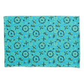 Retro Neon Blue Pattern van 80 en 90 Kussensloop (Voorkant)