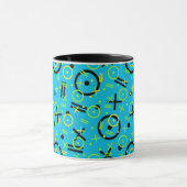 Retro Neon Blue Pattern van 80 en 90 Mok (Midden)