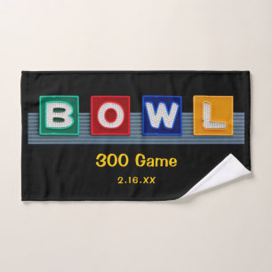 Retro Neon Bord 300 Game, Bowling Handdoek