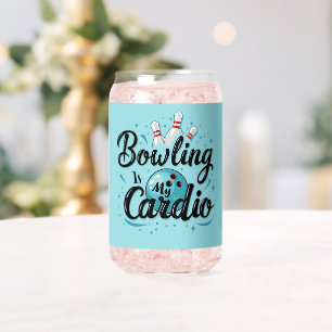 Retro Neon "Bowling is mijn cardio" Grappig Bowlen Blikvorm Glas