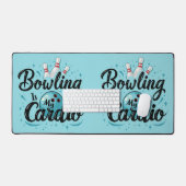 Retro Neon "Bowling is mijn cardio" Grappig Bowlen Bureaumat (Keyboard & Muis)