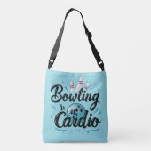 Retro Neon "Bowling is mijn cardio" Grappig Bowlen Crossbody Tas (Achterkant)