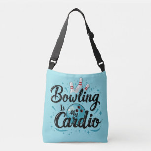 Retro Neon "Bowling is mijn cardio" Grappig Bowlen Crossbody Tas