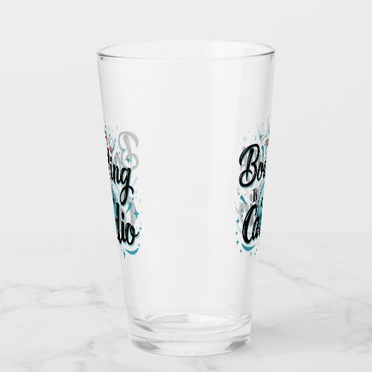 Retro Neon "Bowling is mijn cardio" Grappig Bowlen Glas (Links)