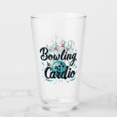 Retro Neon "Bowling is mijn cardio" Grappig Bowlen Glas (Voorkant)