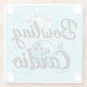 Retro Neon "Bowling is mijn cardio" Grappig Bowlen Glazen Onderzetter (Achterkant)