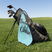 Retro Neon "Bowling is mijn cardio" Grappig Bowlen Golfhanddoek (Groen)