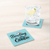 Retro Neon "Bowling is mijn cardio" Grappig Bowlen Kartonnen Onderzetters (Insitu)