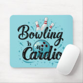Retro Neon "Bowling is mijn cardio" Grappig Bowlen Muismat (Met muis)