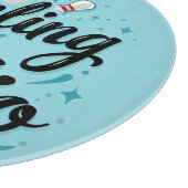 Retro Neon "Bowling is mijn cardio" Grappig Bowlen Snijplank (Hoek)