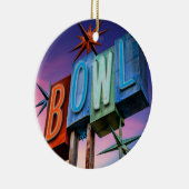 Retro Neon BOWLing-teken ornament (Rechts)