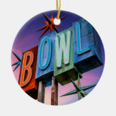 Retro Neon BOWLing-teken ornament (Voorkant)