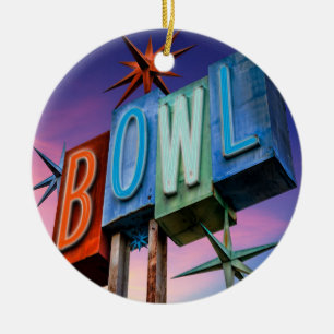 Retro Neon BOWLing-teken ornament