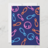 Retro Neon Bowling Uitnodiging voor de verjaardag  (Achterkant)