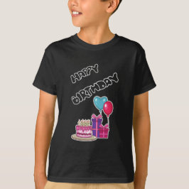 Retro Neon Bubble Text Happy Birthday T-shirt