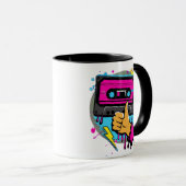 Retro Neon Cassette Vibes Mok (Voorkant rechts)