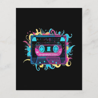 Retro Neon Cassettebandje met levendige splash