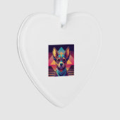 Retro Neon Chihuahua - Levendige Synthwave Honden  Ornament (voorkant)