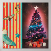 Retro Neon Christmas  Poster (Voorkant)