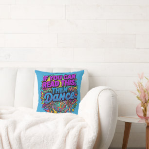 Retro Neon Disco Bal Dansfeest Grafisch Ontwerp Kussen