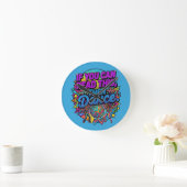Retro Neon Disco Bal Dansfeest Grafisch Ontwerp Ronde Klok (Huis)