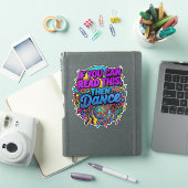 Retro Neon Disco Bal Dansfeest Grafisch Ontwerp Sticker (iPad Cover)