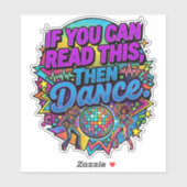 Retro Neon Disco Bal Dansfeest Grafisch Ontwerp Sticker (Vel)