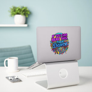 Retro Neon Disco Bal Dansfeest Grafisch Ontwerp Sticker