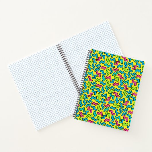 Retro Neon Doodle Pattern van 80/90 Notitieboek (Binnen)