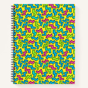 Retro Neon Doodle Pattern van 80/90 Notitieboek