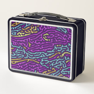 Retro Neon doolhof patroon – Arcade esthetisch