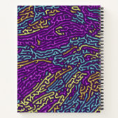 Retro Neon doolhof patroon – Arcade esthetisch Notitieboek (Achterkant)