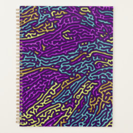 Retro Neon doolhof patroon – Arcade esthetisch Planner