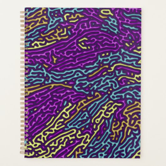 Retro Neon doolhof patroon – Arcade esthetisch Planner (Voorkant)