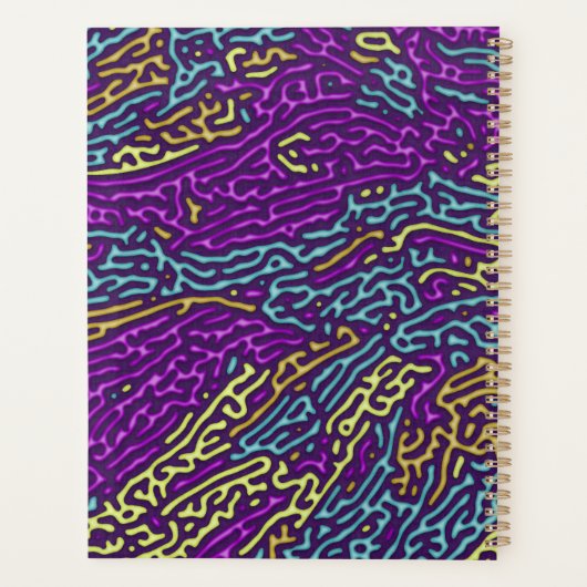 Retro Neon doolhof patroon – Arcade esthetisch Planner (Achterkant)