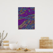 Retro Neon doolhof patroon – Arcade esthetisch Poster (Keuken)