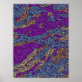 Retro Neon doolhof patroon – Arcade esthetisch Poster (Voorkant)