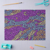 Retro Neon doolhof patroon – Arcade esthetisch Tissuepapier (Craft)