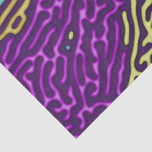 Retro Neon doolhof patroon – Arcade esthetisch Tissuepapier (Detail)