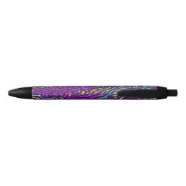 Retro Neon doolhof patroon – Arcade esthetisch Zwarte Inkt Pen