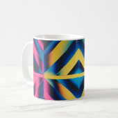 Retro Neon Driehoeken – Bold Geometric 80s Classic Koffiemok (Voorkant links)