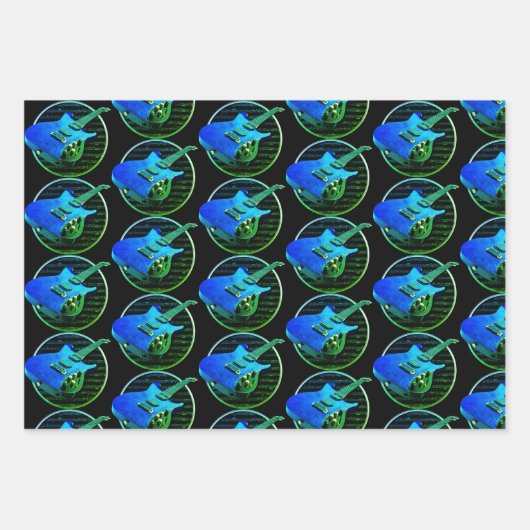 Retro Neon Elektrische gitaren Inpakpapier Vel (Voorkant 2)