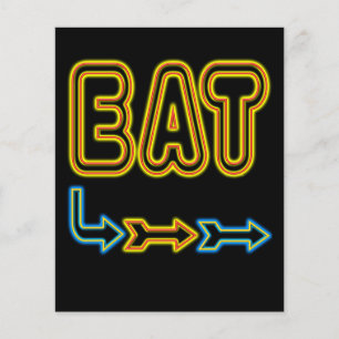 Retro Neon Flyer Sjabloon Eten