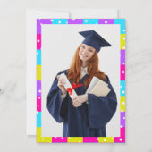 Retro Neon Foto Afstudeerfeest Uitnodiging (Achterkant)