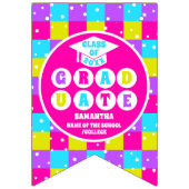 Retro Neon foto afstudeerfeest Vlaggetjes (Eerste vlag)