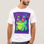 Retro Neon Frog Meme T-shirt (Voorkant)