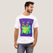 Retro Neon Frog Meme T-shirt (Voorkant volledig)