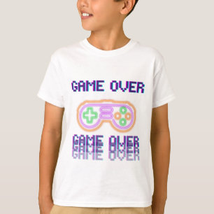 Retro Neon Game Over Gamer Boys T-shirt