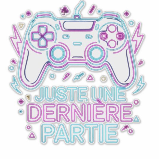 Retro Neon Gamer Sticker -  (Voorkant)