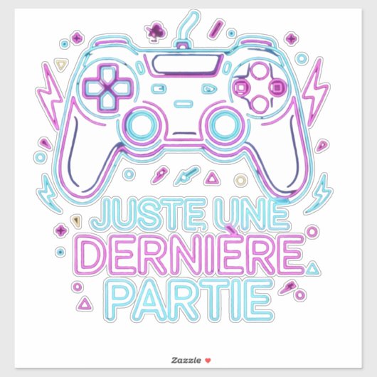 Retro Neon Gamer Sticker -  (Vel)